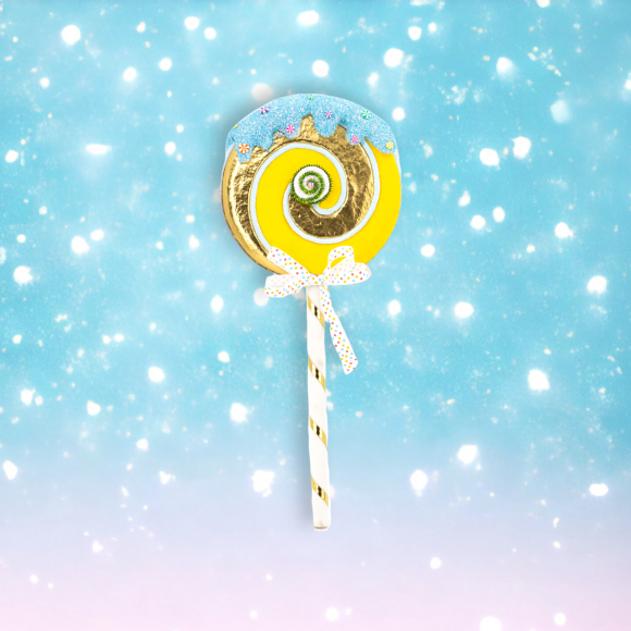 24&quot; Yellow Lollipop Pick Christmas Decor *SHIPS WITHIN 10 DAYS*