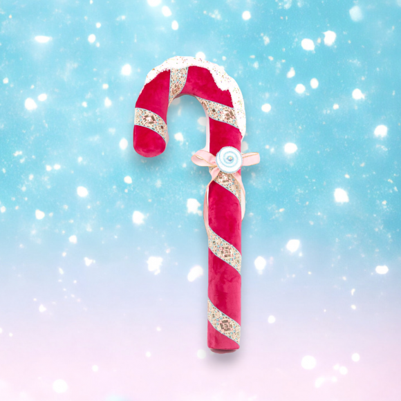 31&quot; Pink Candy Cane With Snow Christmas Decor *SHIPS WITHIN 15 DAYS*