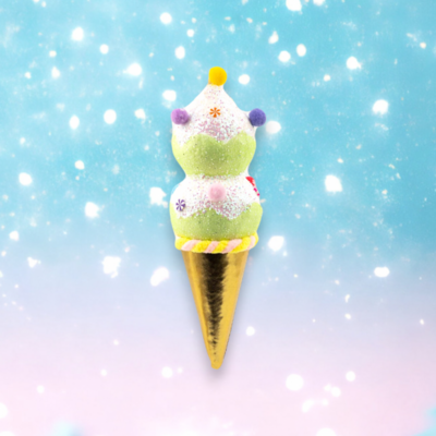 9&quot; Green Double Scoop Ice Cream Ornament Christmas Decor *SHIPS WITHIN 15 DAYS*