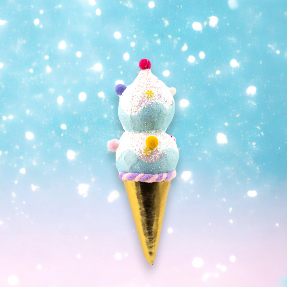 9&quot; Blue Double Scoop Ice Cream Ornament Christmas Decor *SHIPS WITHIN 15 DAYS*
