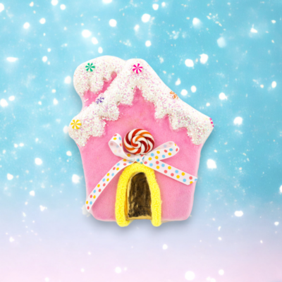 6&quot; Pink Candy House Ornament Christmas Decor *SHIPS WITHIN 15 DAYS*