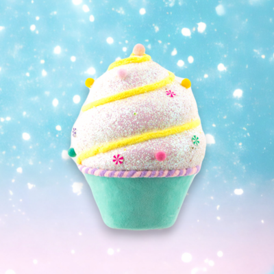 10&quot; Teal/White Cupcake Christmas Decor *SHIPS WITHIN 15 DAYS*