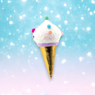 7&quot; White Hanging Ice Cream Cone Christmas Decor *SHIPS WITHIN 15 DAYS*