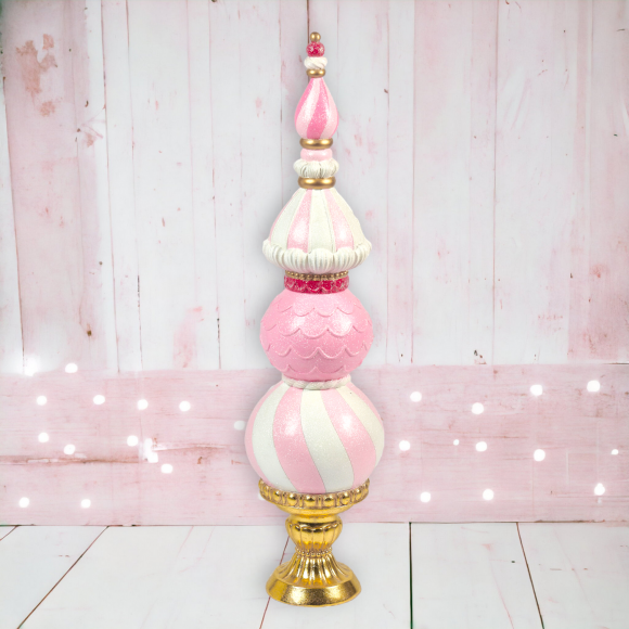 37in Pink Entry Topiary Christmas Decor *SHIPS WITHIN 15 DAYS*