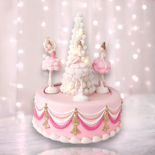 10&quot; Musical LED Ballerinas With Tree Christmas Decor *SHIPS WITHIN 10 DAYS*