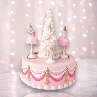 10&quot; Musical LED Ballerinas With Tree Christmas Decor *SHIPS WITHIN 10 DAYS*