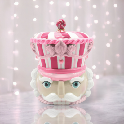 Pink Nutcracker Cookie Jar Christmas Decor *SHIPS WITHIN 10 DAYS*