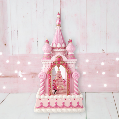22&quot; Pink Castle With LED Christmas Decor *SHIPS WITHIN 15 DAYS*