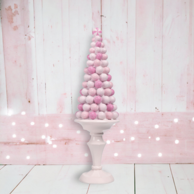 12.5&quot; Pink Candy Gumdrop Tree Christmas Decor