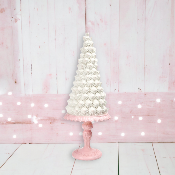 14.5&quot; White Meringue Cake Christmas Decor *SHIPS WITHIN 15 DAYS*