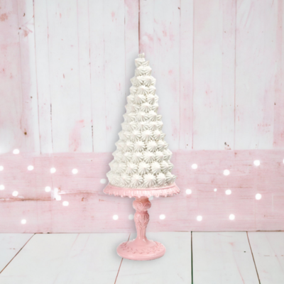 14.5&quot; White Meringue Cake Christmas Decor *SHIPS WITHIN 15 DAYS*