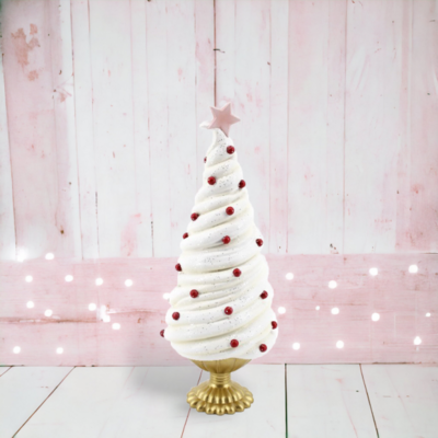 12.5&quot; White Frosting Swirl Tree Christmas Decor *SHIPS WITHIN 15 DAYS*