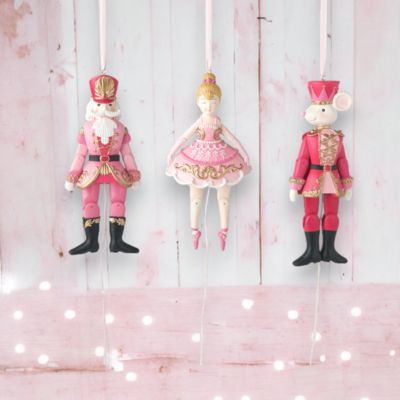 Set Of 3 Nutcracker Suite Pull Ornaments Christmas Decor *SHIPS WITHIN 15 DAYS*