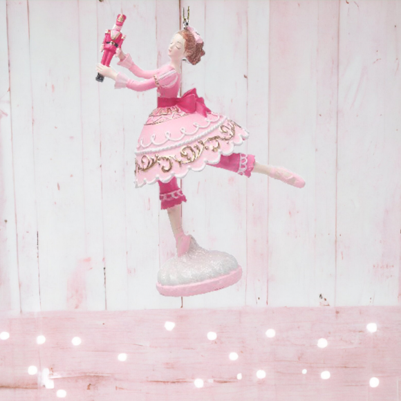 Cake Lady With Nutcracker Ornaments Set Of 2 Christmas Decor *SHIPS WITHIN 15 DAYS*