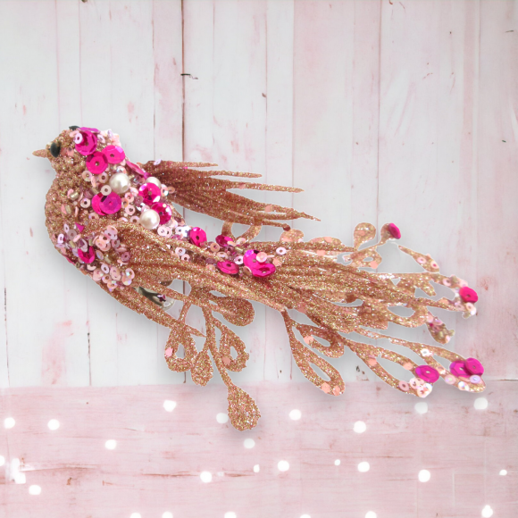 Glitter Bird Clip Ornaments Christmas Decor *SHIPS WITHIN 15 DAYS*