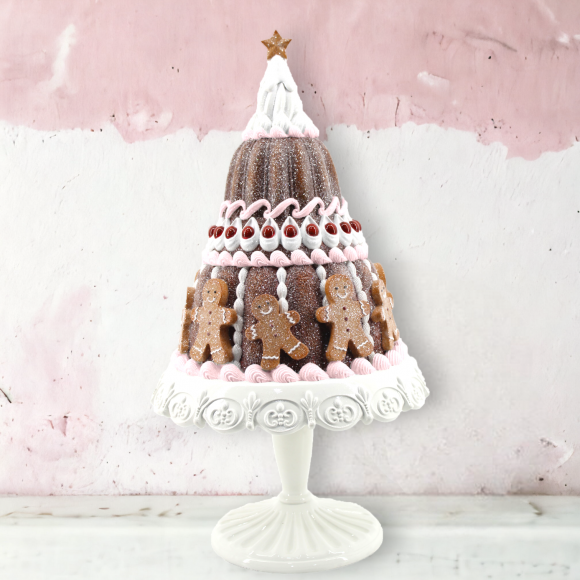 Gingerbread Tiered Cake With Cookies Christmas Decor *SHIPS WITHIN 10 DAYS*