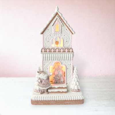 18&quot; Gingerbread Cookie House With LED Music Christmas Decor *SHIPS WITHIN 15 DAYS*