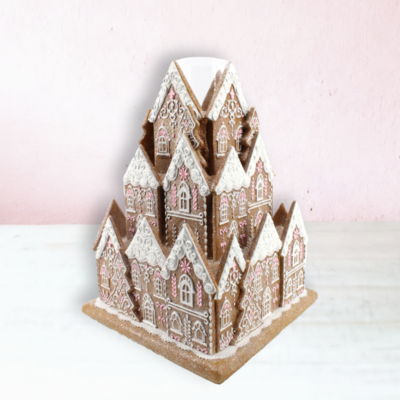 Gingerbread Village With Candle Holder Christmas Decor *SHIPS WITHIN 10 DAYS*