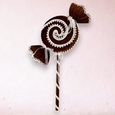 36&quot; Brown Lace Lollipop Pick Christmas Decor *SHIPS WITHIN 10 DAYS*