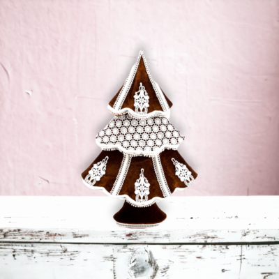 24&quot; Gingerbread Lace Tree Christmas Decor *SHIPS WITHIN 15 DAYS*
