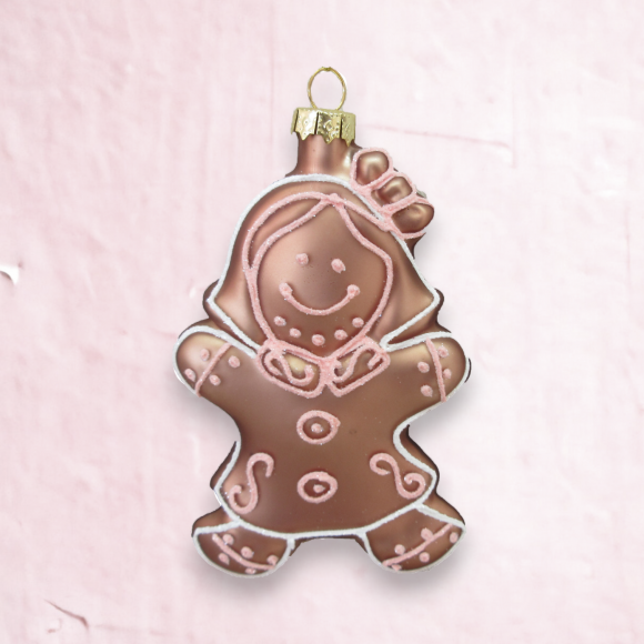 Gingerbread Girl With Piping Ornament Christmas Decor *SHIPS WITHIN 15 DAYS*