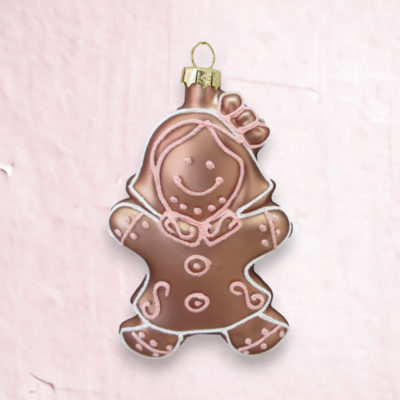 Gingerbread Girl With Piping Ornaments Set Of 2 Christmas Decor *SHIPS WITHIN 15 DAYS*