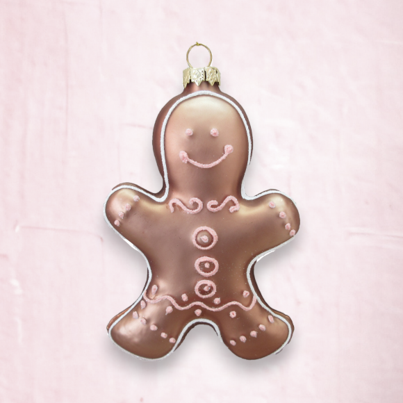 Gingerbread Man With Piping Ornaments Set Of 2 Christmas Decor *SHIPS WITHIN 15 DAYS*