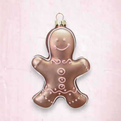 Gingerbread Man With Piping Ornaments Set Of 2 Christmas Decor *SHIPS WITHIN 15 DAYS*