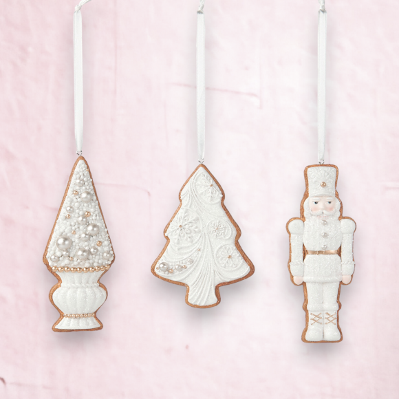 Set Of 3 Cookie Cut Out Ornaments Christmas Decor *SHIPS WITHIN 15 DAYS*