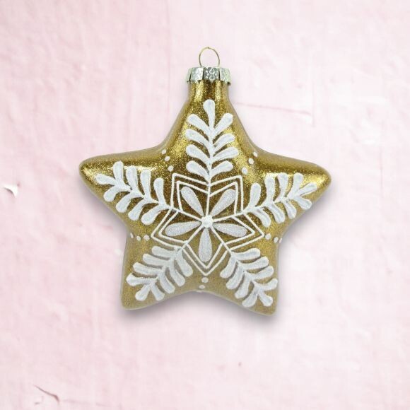 Gingerbread Star Ornaments Set Of 2 Christmas Decor *SHIPS WITHIN 10 DAYS* NEW 2024