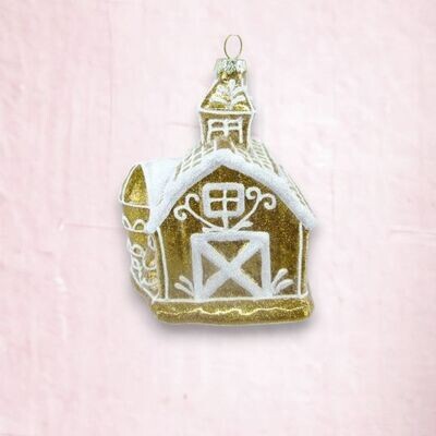 Gingerbread Barn Ornaments Set Of 2 Christmas Decor *SHIPS WITHIN 10 DAYS* NEW 2024