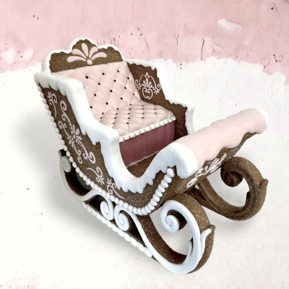 14&quot; Gingerbread Sleigh Christmas Decor *SHIPS WITHIN 10 DAYS* NEW 2024