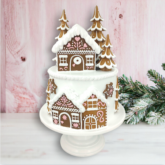 18&quot; Gingerbread Tiered Cake Christmas Decor *SHIPS WITHIN 10 DAYS* NEW 2024