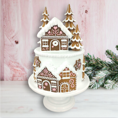 18&quot; Gingerbread Tiered Cake Christmas Decor *SHIPS WITHIN 10 DAYS* NEW 2024