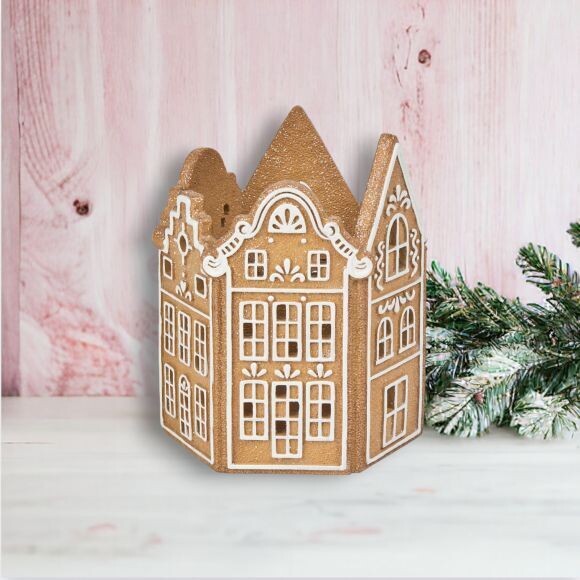 8&quot; Gingerbread Candle Holder Christmas Decor *SHIPS WITHIN 10 DAYS* NEW 2024