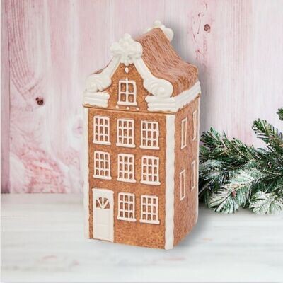 9in Townhome Jar With Lid Christmas Decor *SHIPS WITHIN 10 DAYS* NEW 2024