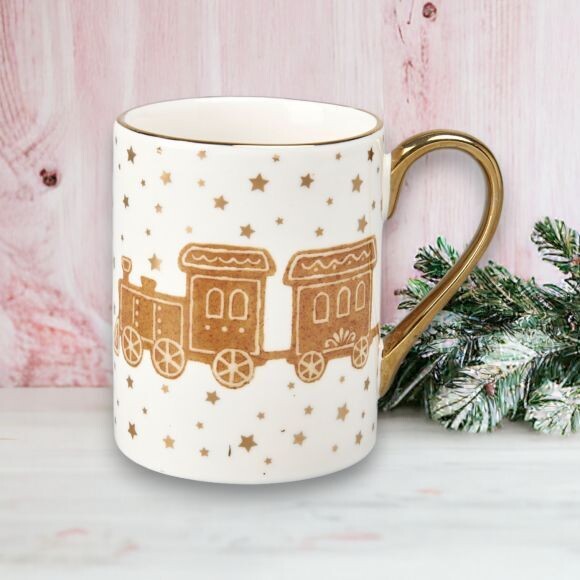 Gingerbread Train Mug Christmas Decor *SHIPS WITHIN 10 DAYS* NEW 2024