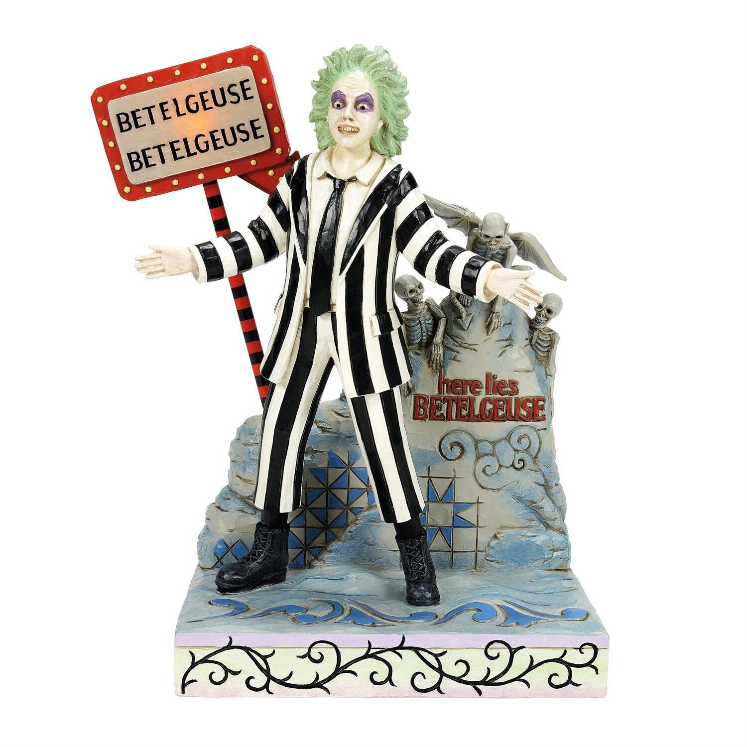 Beetlejuice LED Sign &amp; Gravest By:  Beetlejuice Jim Shore *SHIPS WITHIN 15 DAYS* NEW 2024