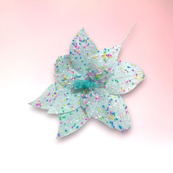 Blue Candy Flower Set Of 4 Christmas Decor *SHIPS WITHIN 10 DAYS* NEW 2024
