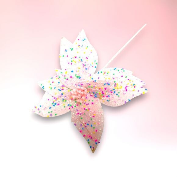 Pink Candy Flower Set Of 4 Christmas Decor *SHIPS WITHIN 10 DAYS* NEW 2024