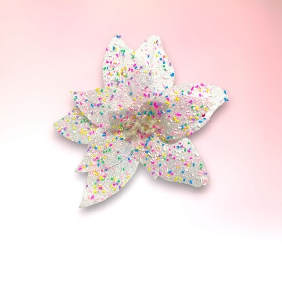 Vanilla Candy Flower Set of 4 Christmas Decor NEW 2024