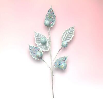 19.5&quot; Blue Candy Leaf Stem Set Of 4 Christmas Decor *SHIPS WITHIN 10 DAYS* NEW 2024