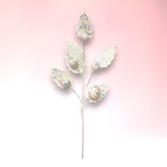 19.5&quot; Vanilla Candy Leaf Stem Set Of 4 Christmas Decor *SHIPS WITHIN 10 DAYS* NEW 2024