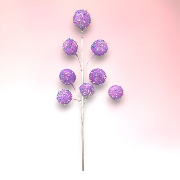 19.5in Purple Macaron Pick Set Of 3Christmas Decor *SHIPS WITHIN 10 DAYS*
