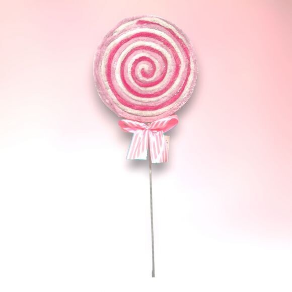 25&quot; Pink Candy Cane Swirl Pick Set Of 2 Christmas Decor *SHIPS WITHIN 10 DAYS*