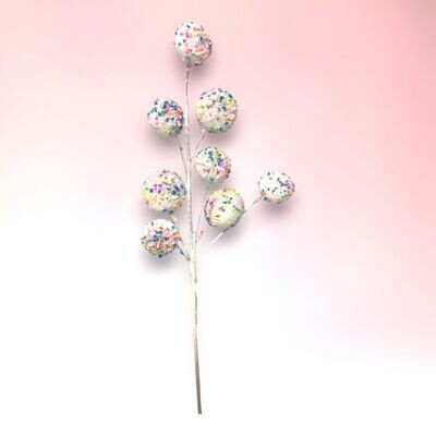 19.5&quot; White Macaron Pick Set Of 8 Christmas Decor *SHIPS WITHIN 10 DAYS*