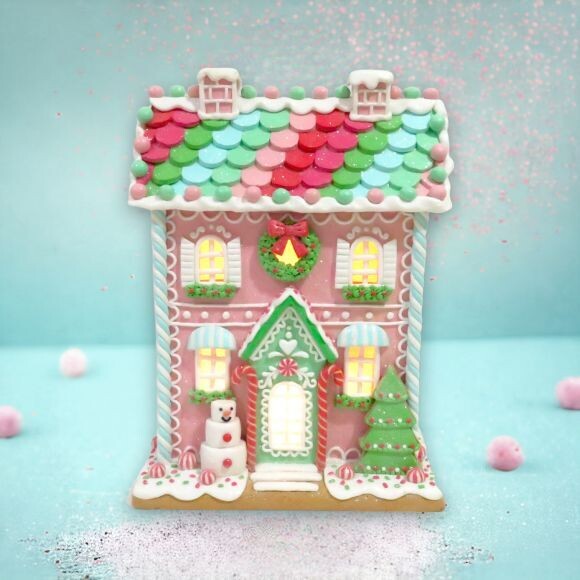 13in Candy House With LED Christmas Decor *SHIPS WITHIN 10 DAYS* NEW 2024
