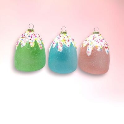 Set of 3 Gum Drop Ornaments Christmas Decor *SHIPS WITHIN 10 DAYS* NEW 2024