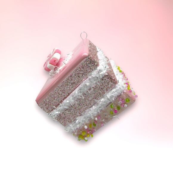 PRE-ORDER Chocolate Cake Square Slice Ornament Christmas Decor *SHIPS 8/2024*