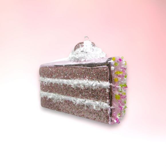 PRE-ORDER Pink Icing Chocolate Cake Ornament Christmas Decor *SHIPS 8/2024*